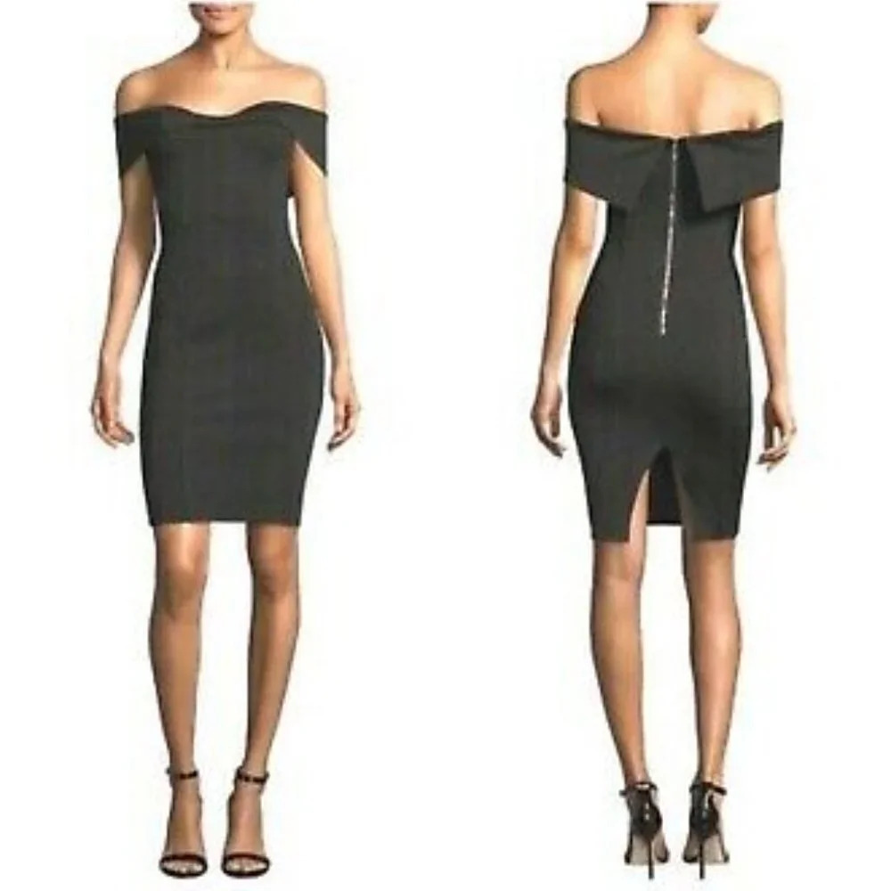 NEW Few Moda New York Sheath Dress Medium Black Sweetheart Off-the-Shoulder
